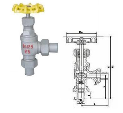 J24B外螺紋角式氨用截止閥